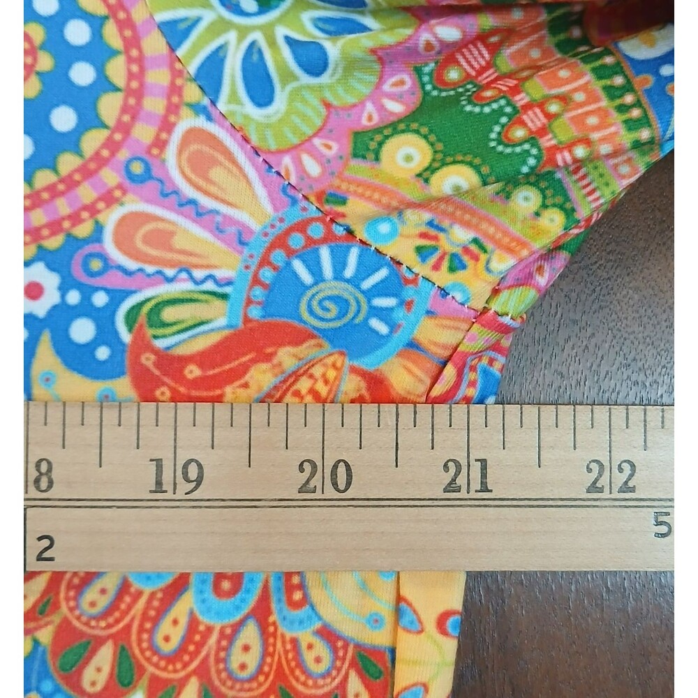 IZURIA Paisley Floral Bell Sleeve Empire Waist Dress XL Hippie Boho 60s Artsy - Picture 3 of 6